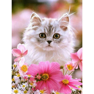 Cat In Flowers DIY Diamond Painting