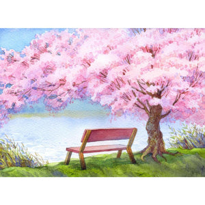Cozy Wooden Bench On The Riverbank DIY Diamond Painting