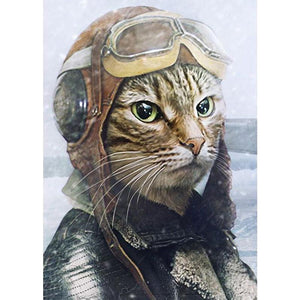 Cute Cat Pilot DIY Diamond Painting
