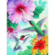 Load image into Gallery viewer, Flowers And Hummingbirds DIY Diamond Painting