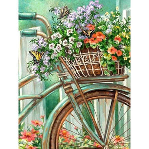Flowers On The Bicycle DIY Diamond Painting