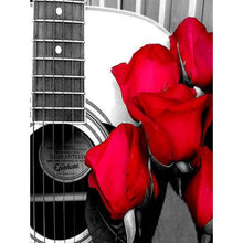Load image into Gallery viewer, Guitar And Roses DIY Diamond Painting