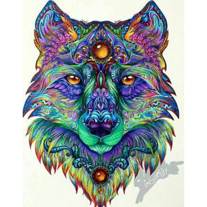 Multicolored Wolf DIY Diamond Painting