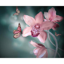 Load image into Gallery viewer, Pink Flowers And Butterflies DIY Diamond Painting
