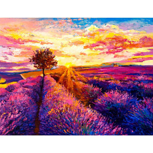 Pink Flowers Under The Sun DIY Diamond Painting