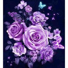 Load image into Gallery viewer, Purple Roses DIY Diamond Painting