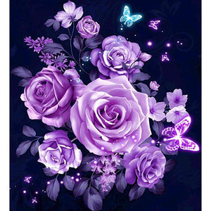 Purple Roses DIY Diamond Painting