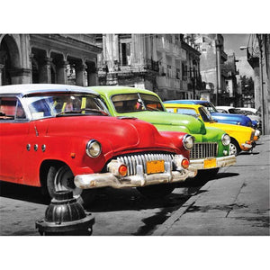 Red, Green, Yellow And Blue Cars DIY Diamond Painting