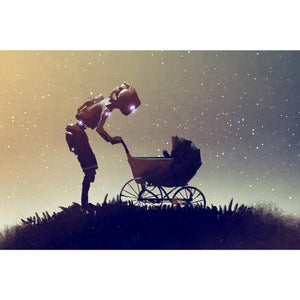 Robot Looking at Baby in a Stroller DIY Diamond Painting