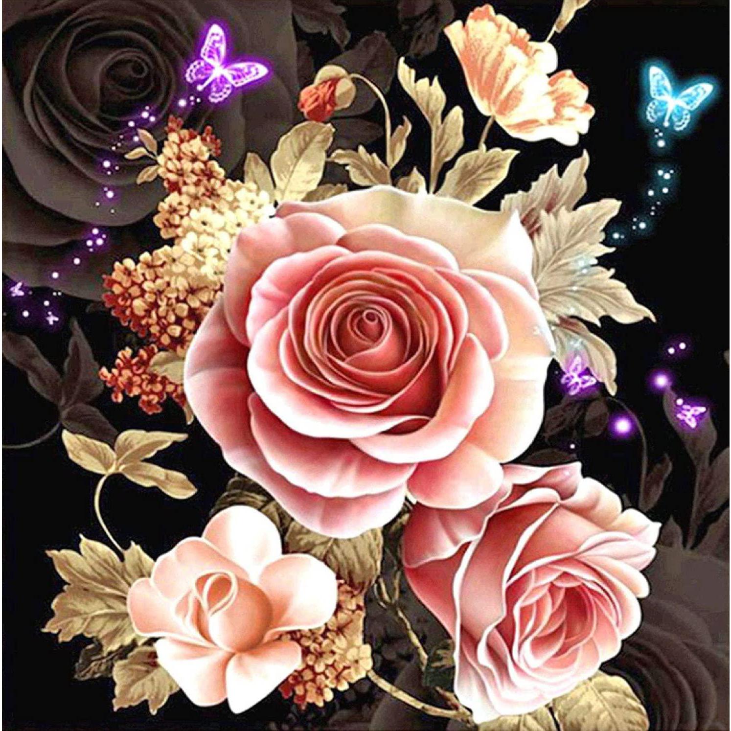 Roses And Magic Butterflies DIY Diamond Painting – GemsFlow