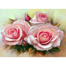 Load image into Gallery viewer, Three Pink Roses DIY Diamond Painting