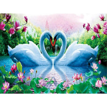 Load image into Gallery viewer, Two Swans In The Lake DIY Diamond Painting