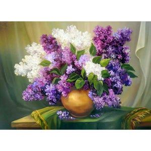 Vase With Lilac DIY Diamond Painting