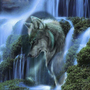 Waterfall Wolf DIY Diamond Painting