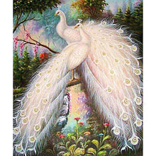 Load image into Gallery viewer, White Peacock DIY Diamond Painting